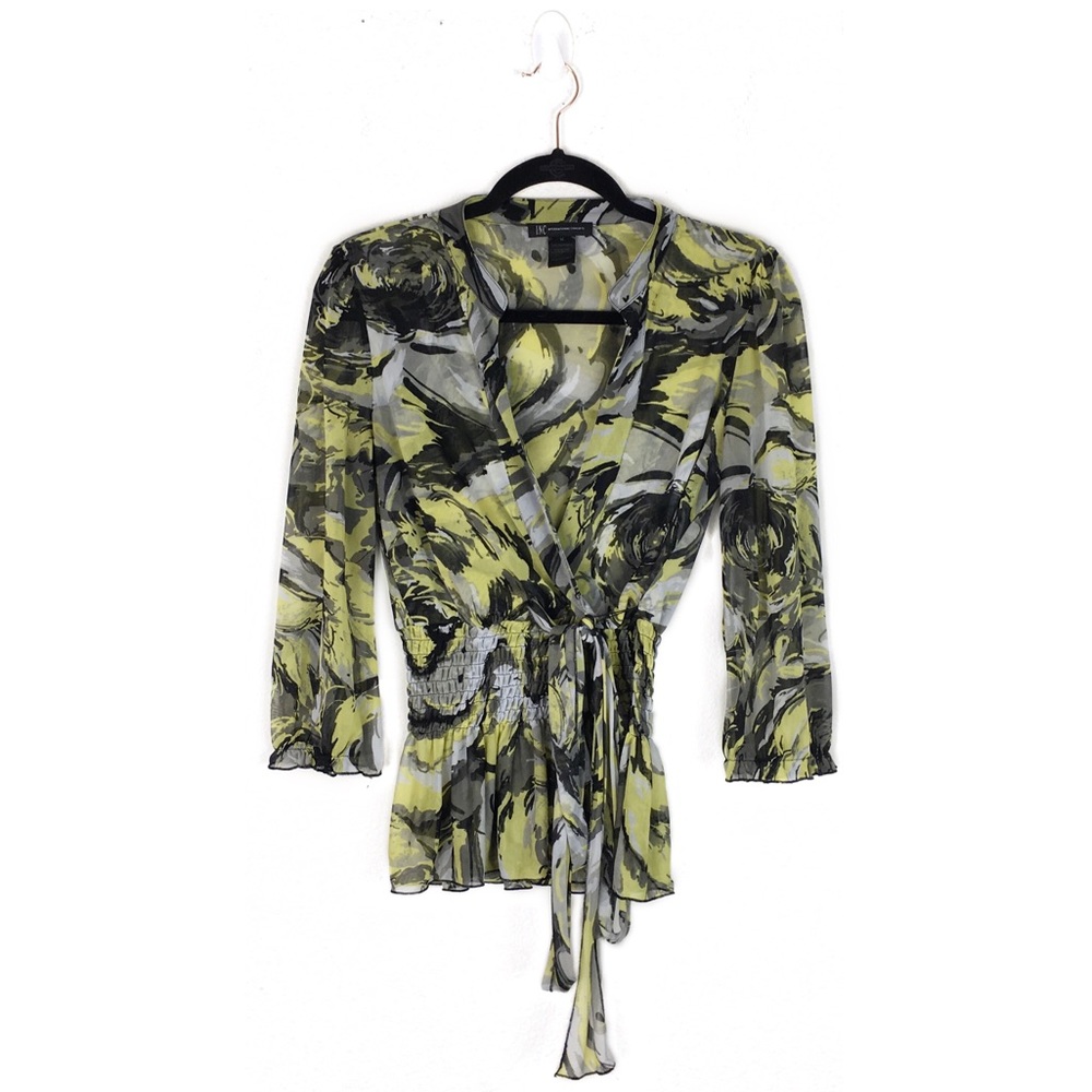 INC International Concepts | Neon green print top